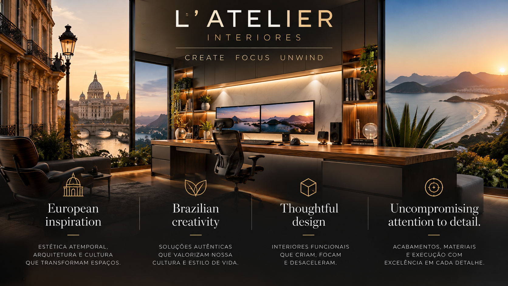 L’atelier Interiores — elegância europeia, alma brasileira, design pensado nos detalhes